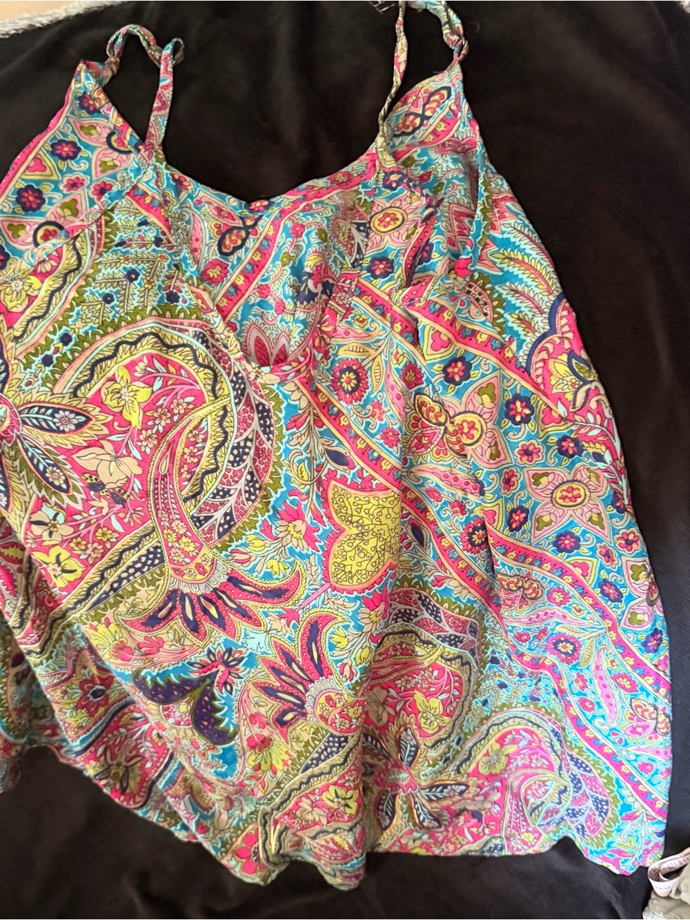 Bright Pink Paisley Spaghetti-Strap Camisole